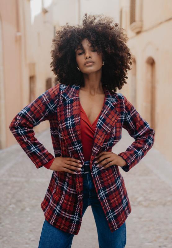 CHAQUETA CUADROS LEOPARDAS