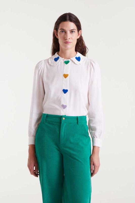 CAMISA CORAZONES BORDADOS