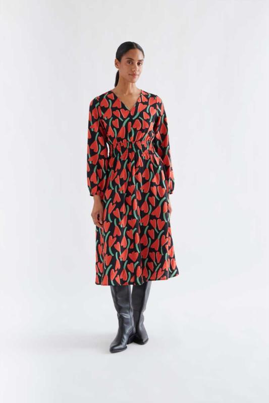VESTIDO MIDI CICLAMEN