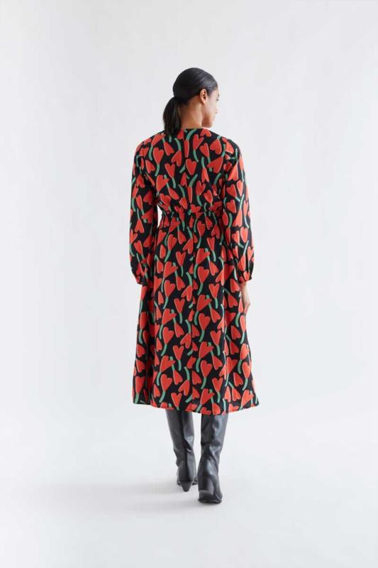 VESTIDO MIDI CICLAMEN