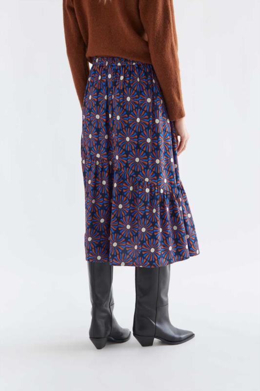 FALDA MIDI CHOCOLATE FLOWER
