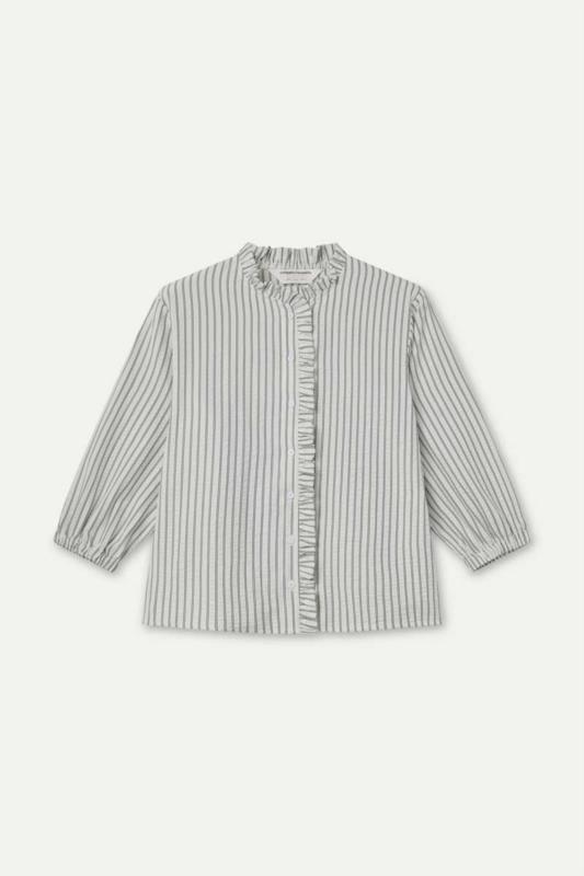 cAMISA RAYAS NEGRAS CON VOLANTE