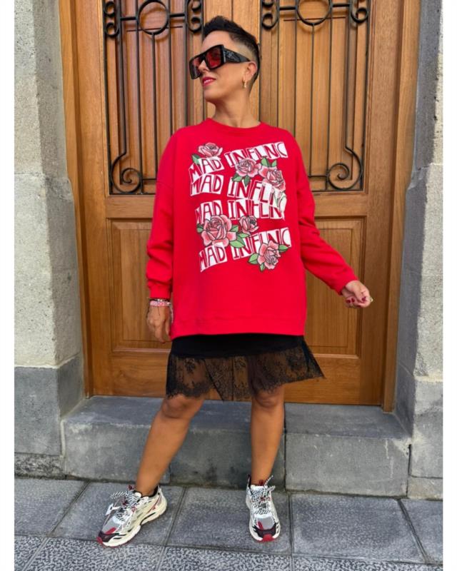 SUDADERA MAD ROSAS