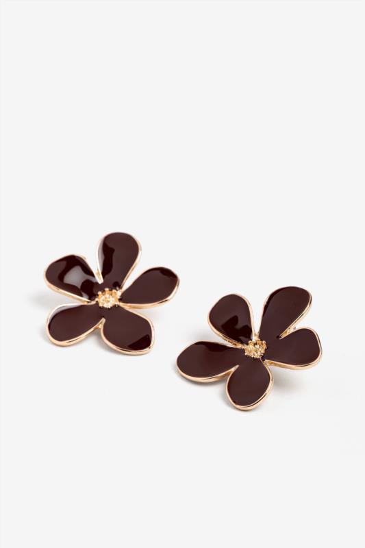 PENDIENTES FLOR BURDEOS