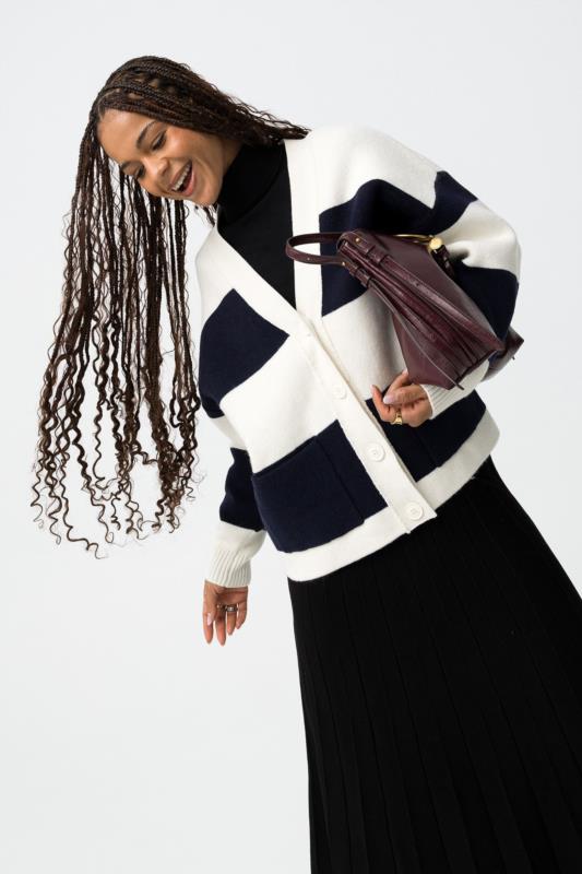 CÁRDIGAN BOLD MARINO