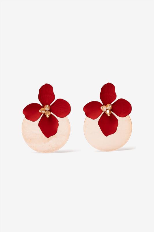 PENDIENTES FLOWER RED