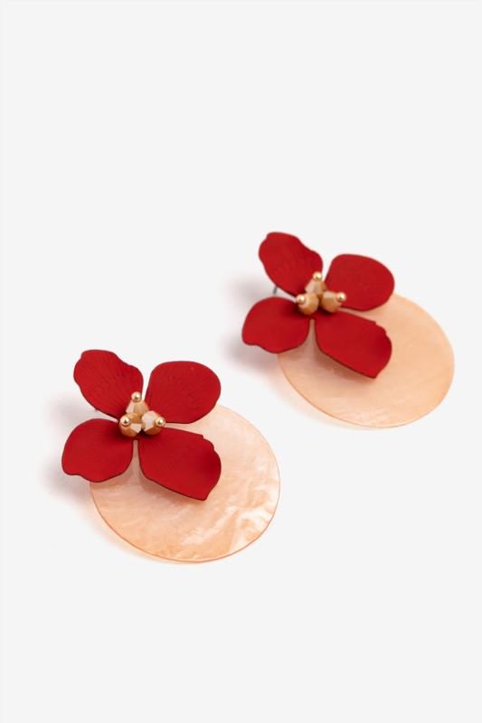 PENDIENTES FLOWER RED