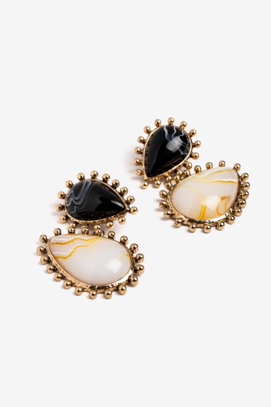 PENDIENTES BLACK AND CREAM