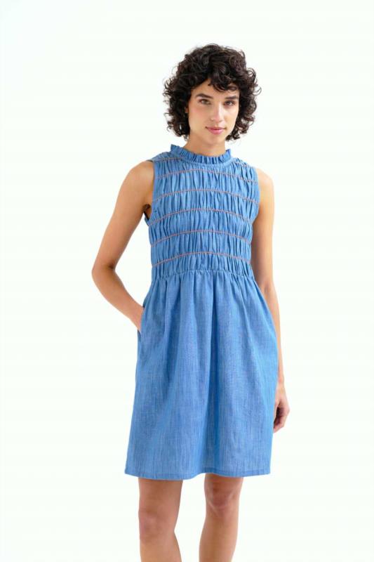VESTIDO CORTO CHAMBRAY