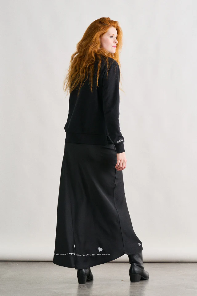 FALDA SATINADA NEGRA