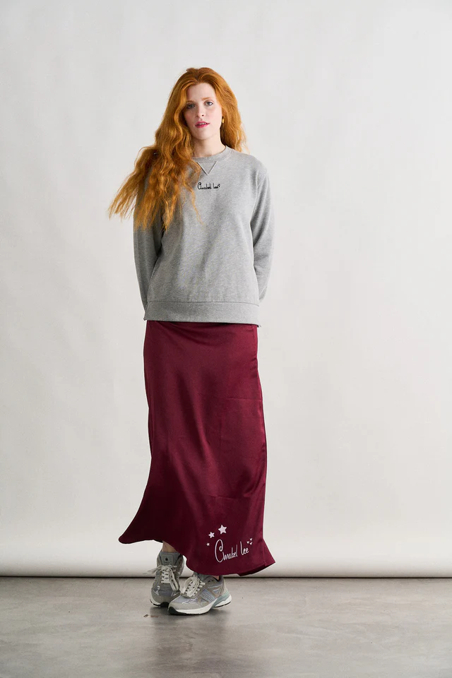 FALDA SATINADA BURGUNDY