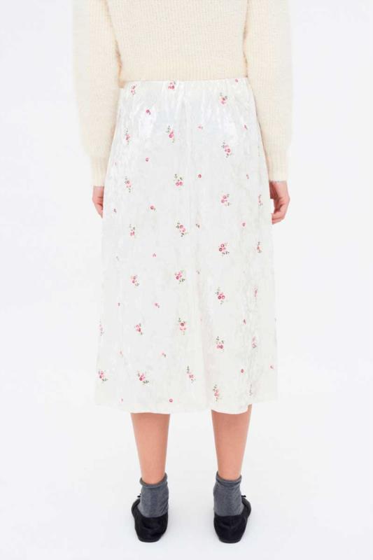 FALDA MIDI TERCIOPELO FLORAL