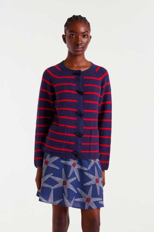 CÁRDIGAN NAVY BLUE Y ROJO